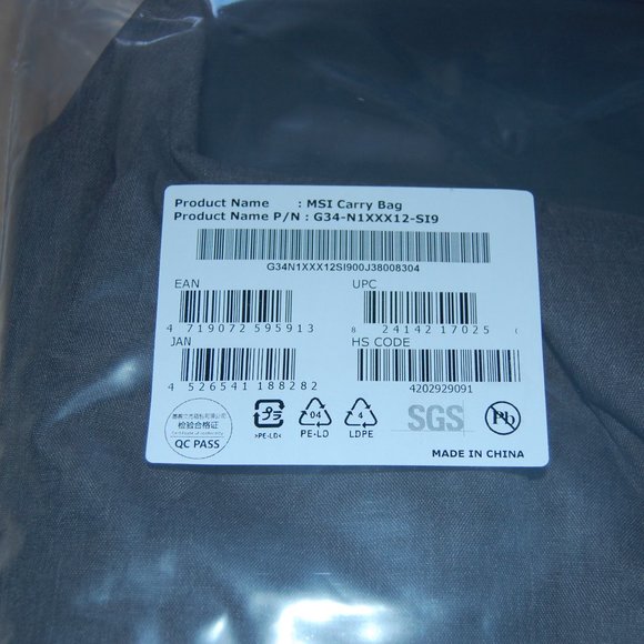 MSI Air Gaiming Laptop Backpack Fold Top Grey Color G34-N1XXX12-SI9 NEW - Picture 12 of 12